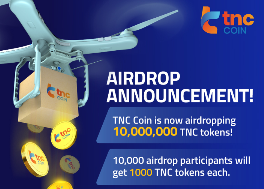TNC Coin Airdrop - Claim free $TNC tokens (~$ 265) with AirdropAlert.com