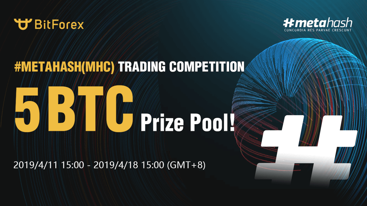 BitForex Metahash (MHC) Trading Competition is now live, with a prize pool of 5 BTC!
