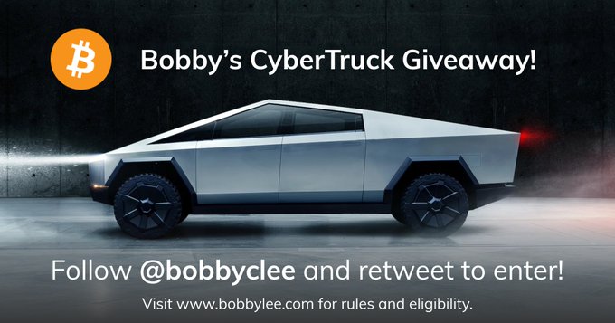 Tesla CyberTruck GiveAway banner